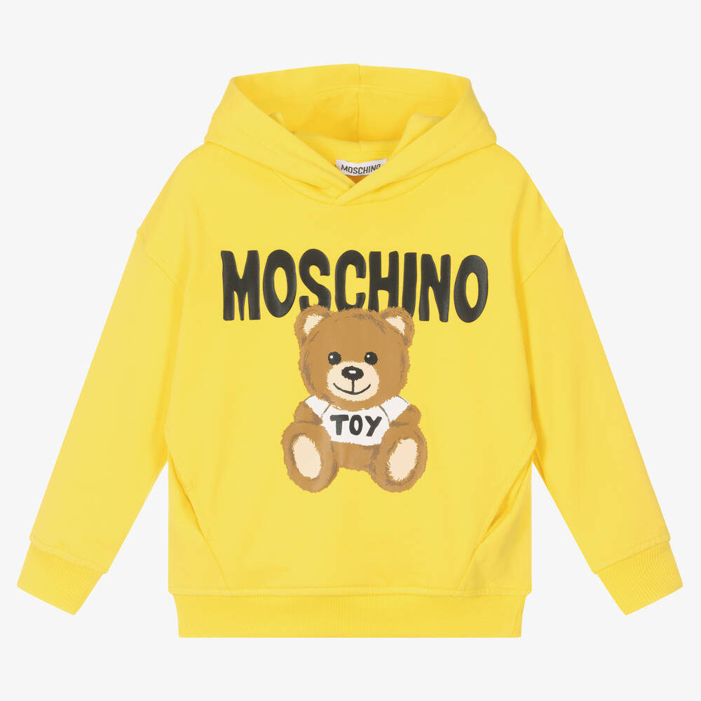 Moschino Kid-Teen - Yellow Teddy Bear Cotton Hoodie | Childrensalon