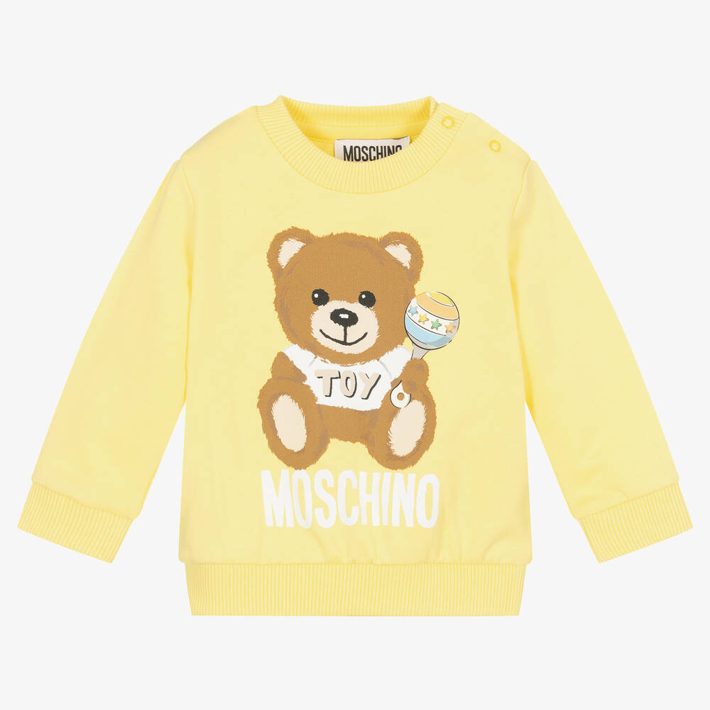 Moschino Baby - Sweat jaune en coton nounours | Childrensalon