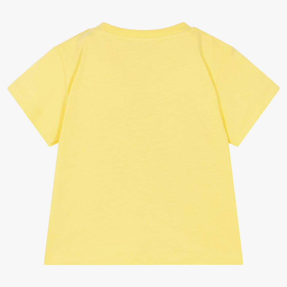 Moschino Baby-تيشيرت قطن عضوي لون أصفر للأطفال | Childrensalon Outlet