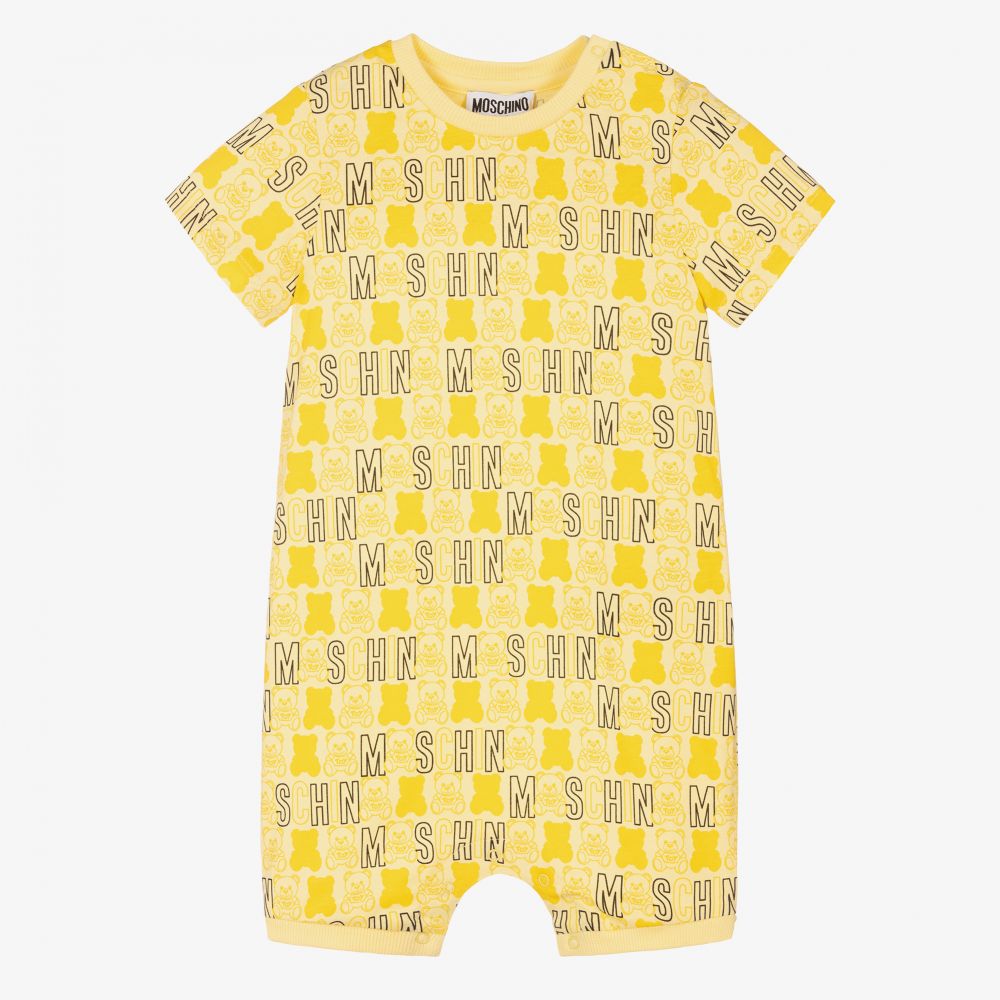 Moschino Baby-Yellow Teddy Print Shortie | Childrensalon Outlet