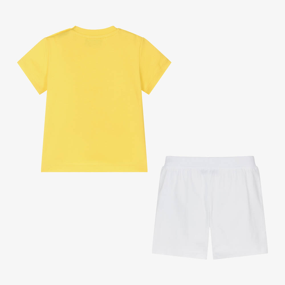 Yellow and white shorts top