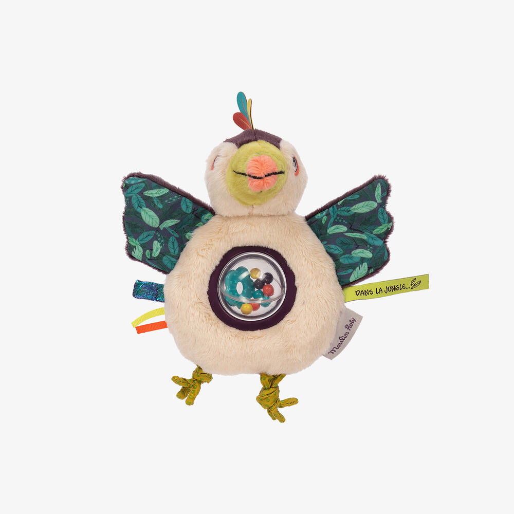 Moulin Roty - Baby Parrot Rattle Toy (22cm) | Childrensalon