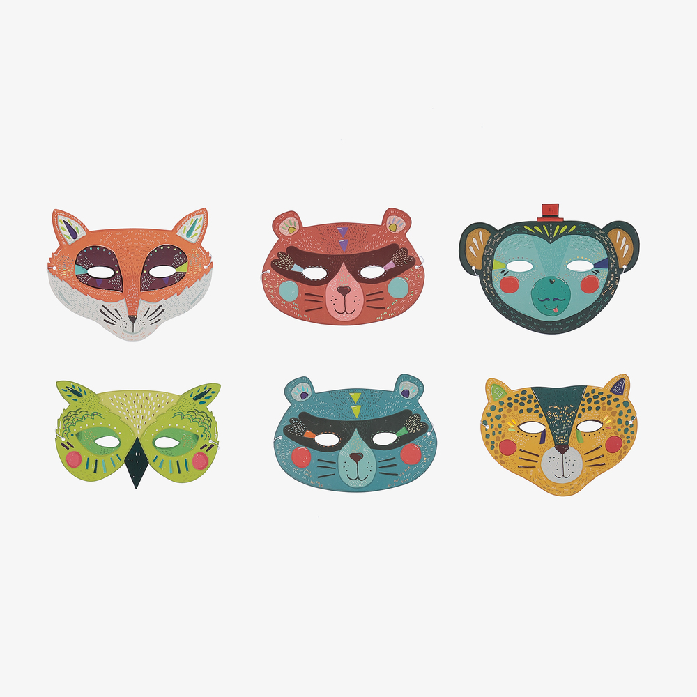 Moulin Roty - Tiermasken aus Papier (6er-Pack) | Childrensalon