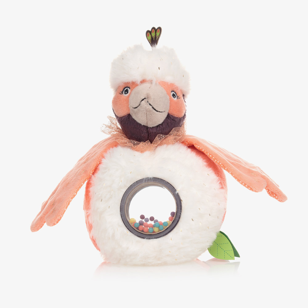 Moulin Roty-Pink Bird Rattle Toy (20cm) | Childrensalon Outlet