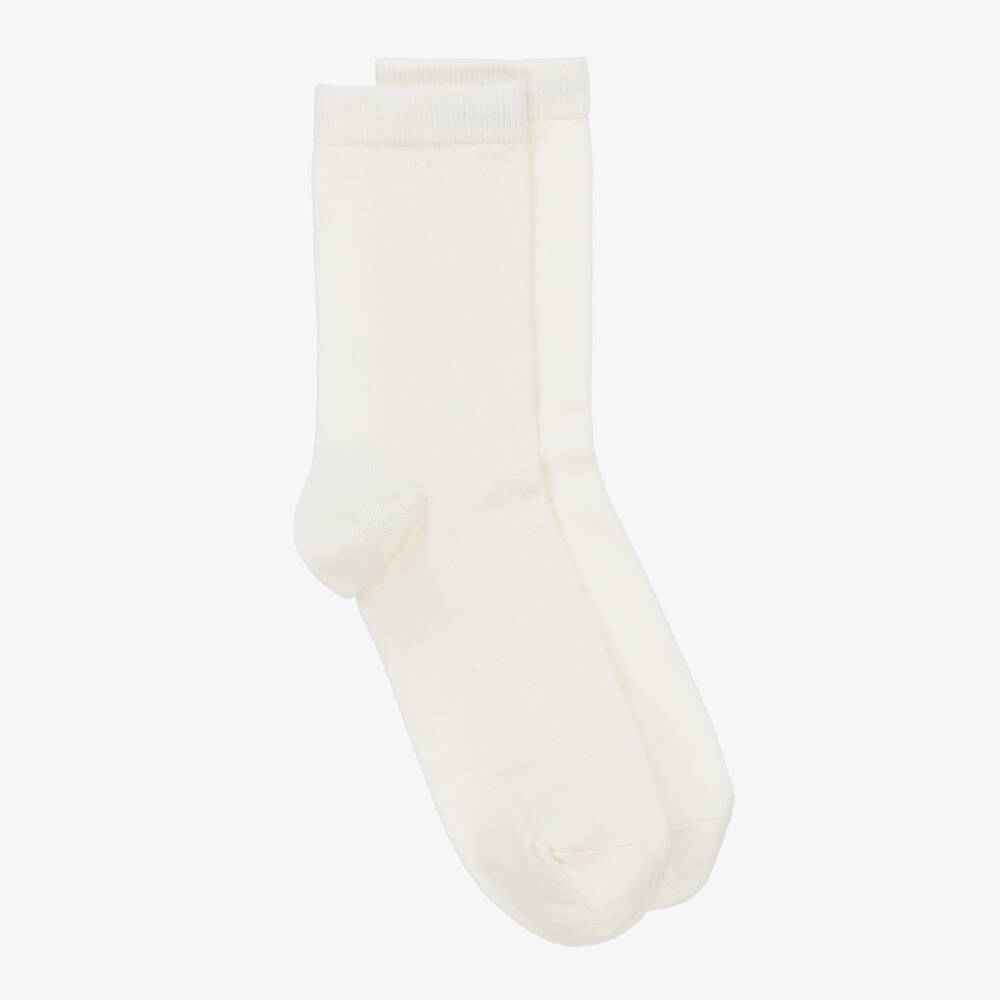 MP - Ivory Cotton Short Socks | Childrensalon