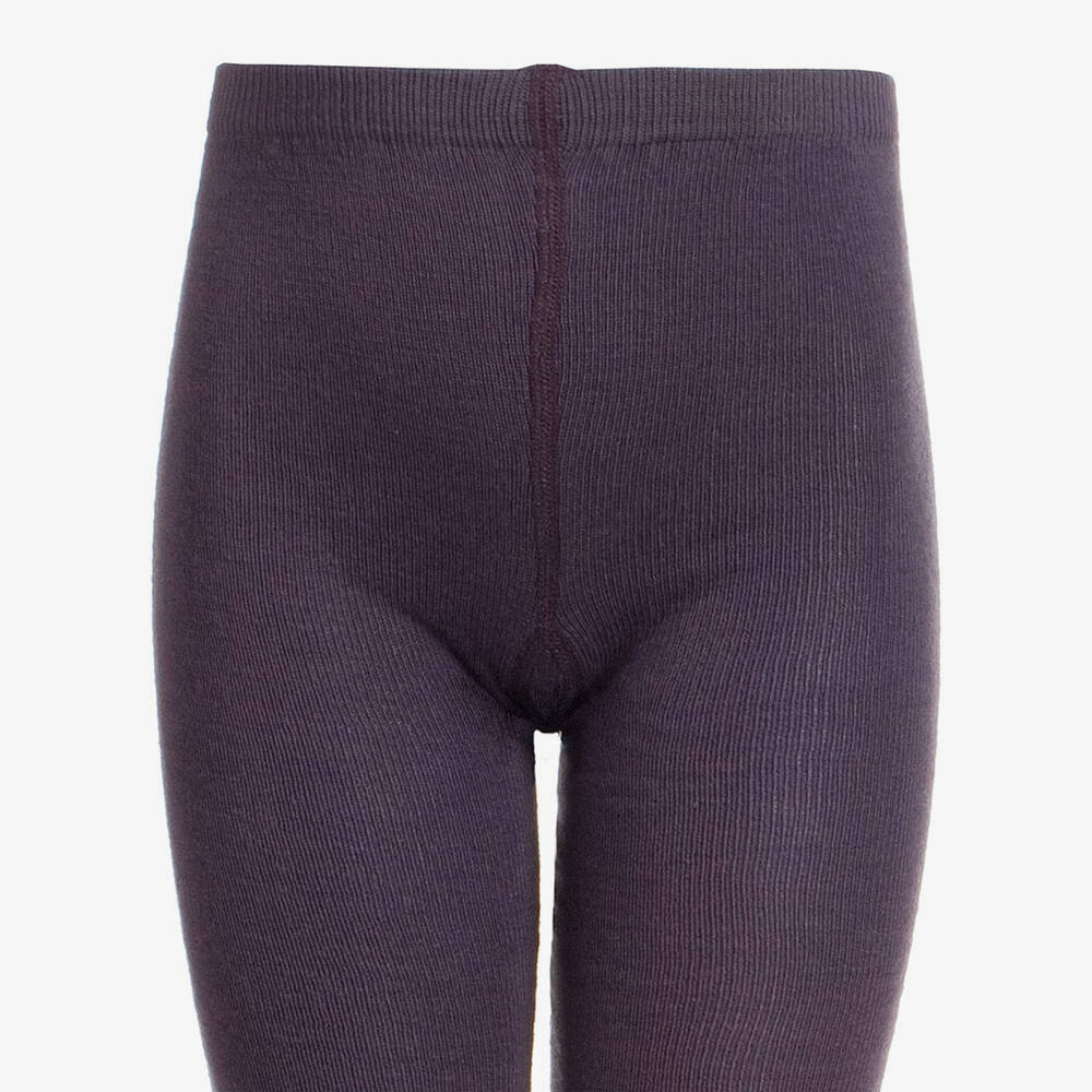 MP Purple Plain Wool Tights Childrensalon Outlet