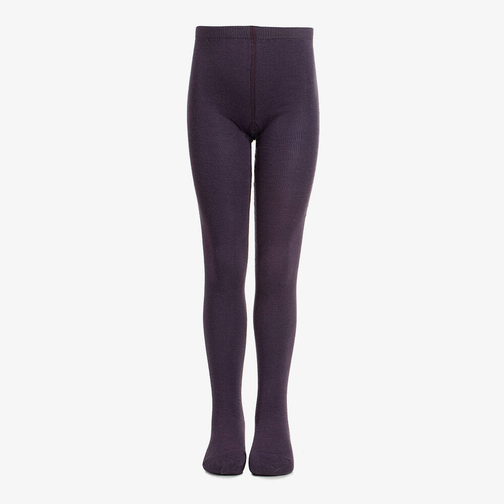 MP-Purple Plain Wool Tights | Childrensalon Outlet