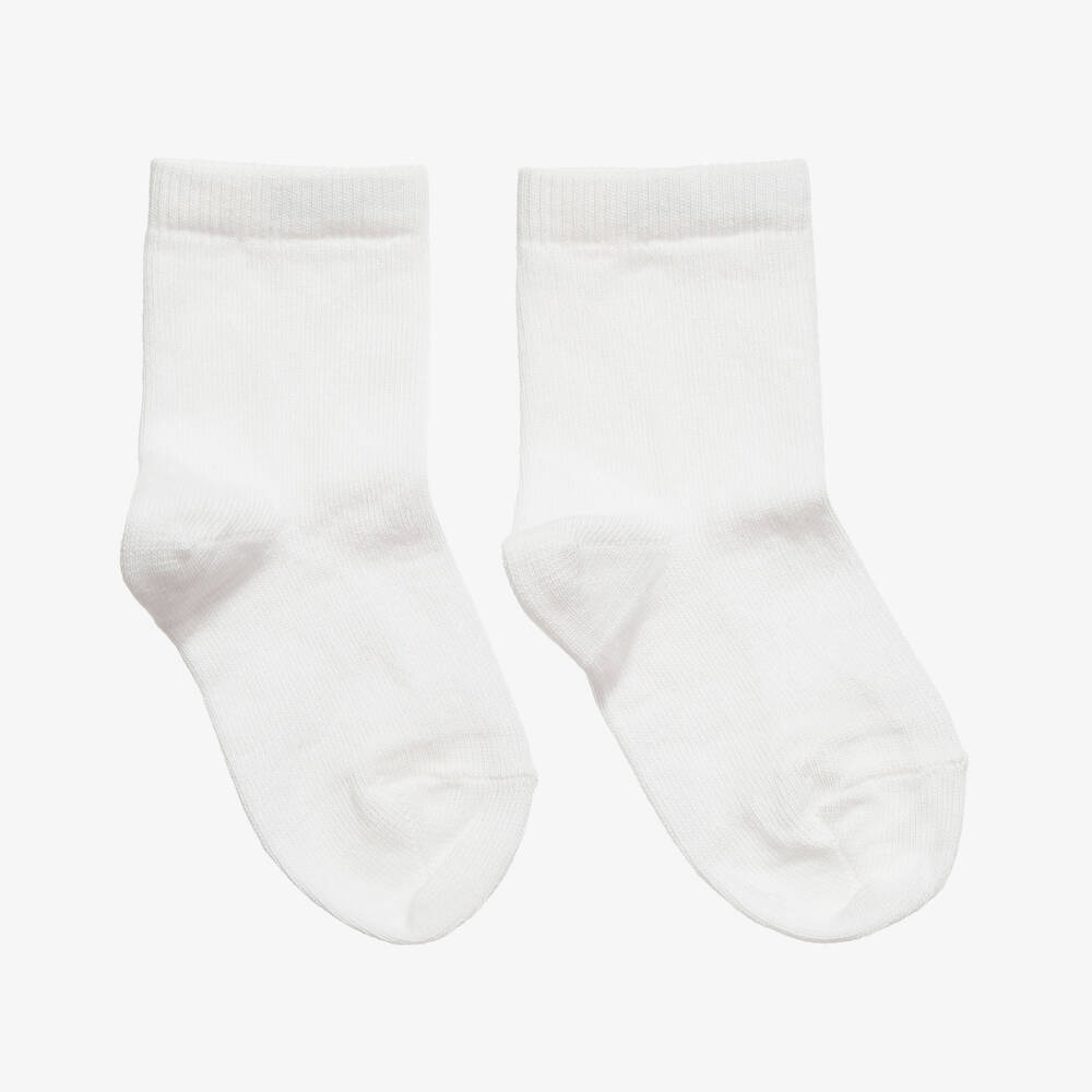 MP - White Cotton Short Socks | Childrensalon