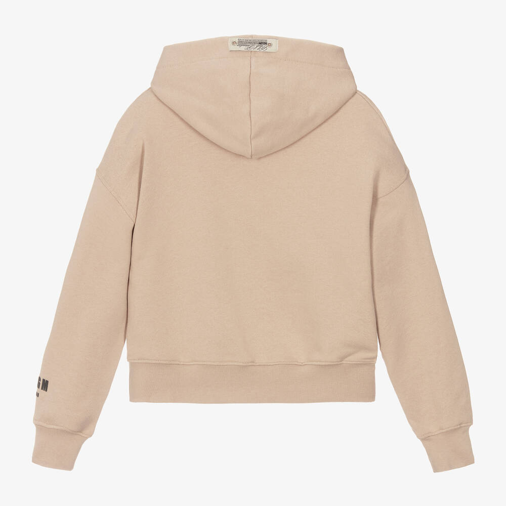 MSGM Beige Cotton Club Paradiso Hoodie