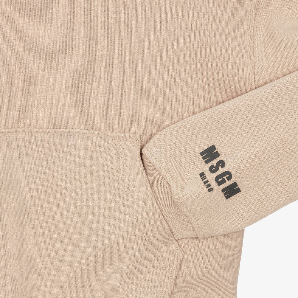 MSGM-Beige Cotton Club Paradiso Hoodie | Childrensalon Outlet