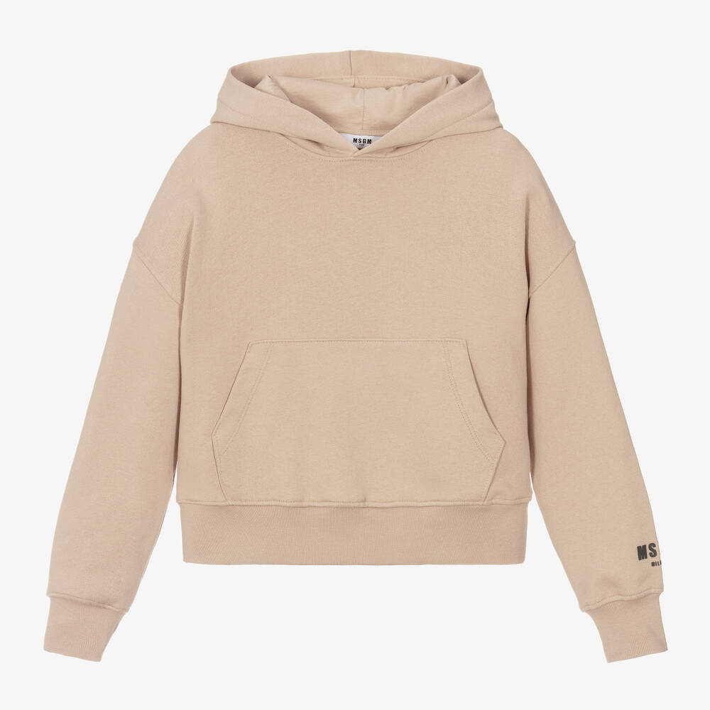 MSGM-Beige Cotton Club Paradiso Hoodie | Childrensalon Outlet