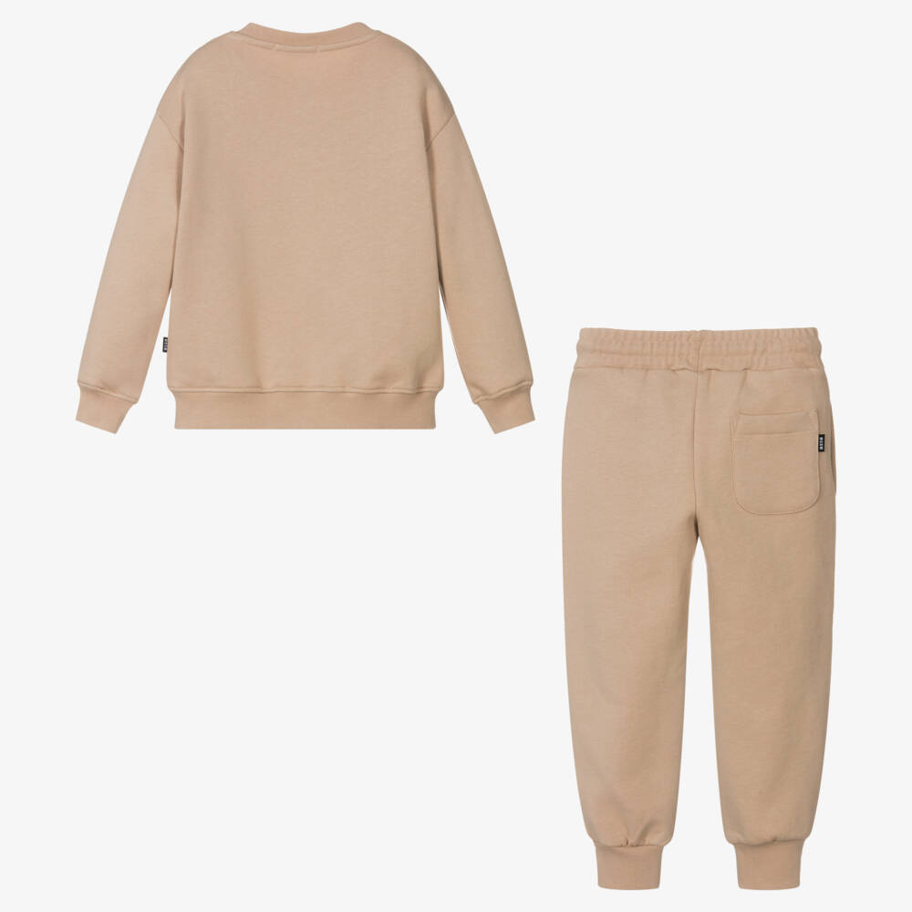 MSGM-Beige Cotton Jersey Tracksuit | Childrensalon Outlet