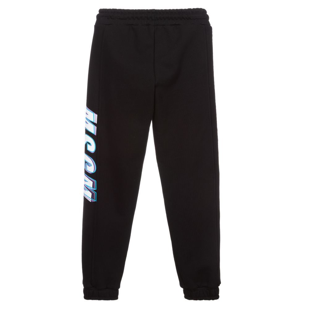 MSGM-جوغرز قطن لون أسود وأبيض للأولاد | Childrensalon Outlet