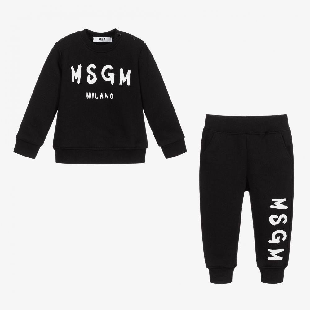 MSGM-Черный спортивный костюм из хлопка | Childrensalon Outlet