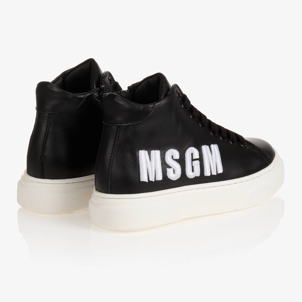 MSGM Black High Top Trainers Childrensalon Outlet