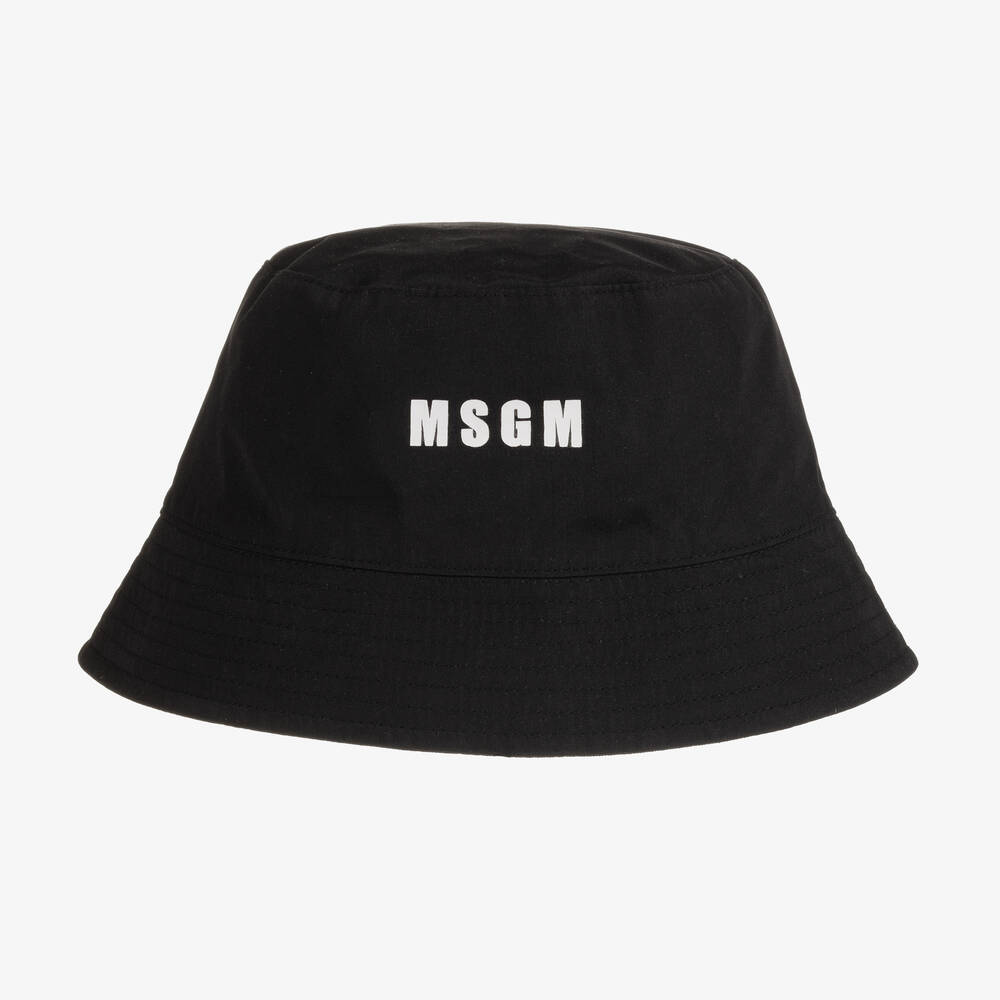 MSGM - Black Logo Bucket Hat | Childrensalon