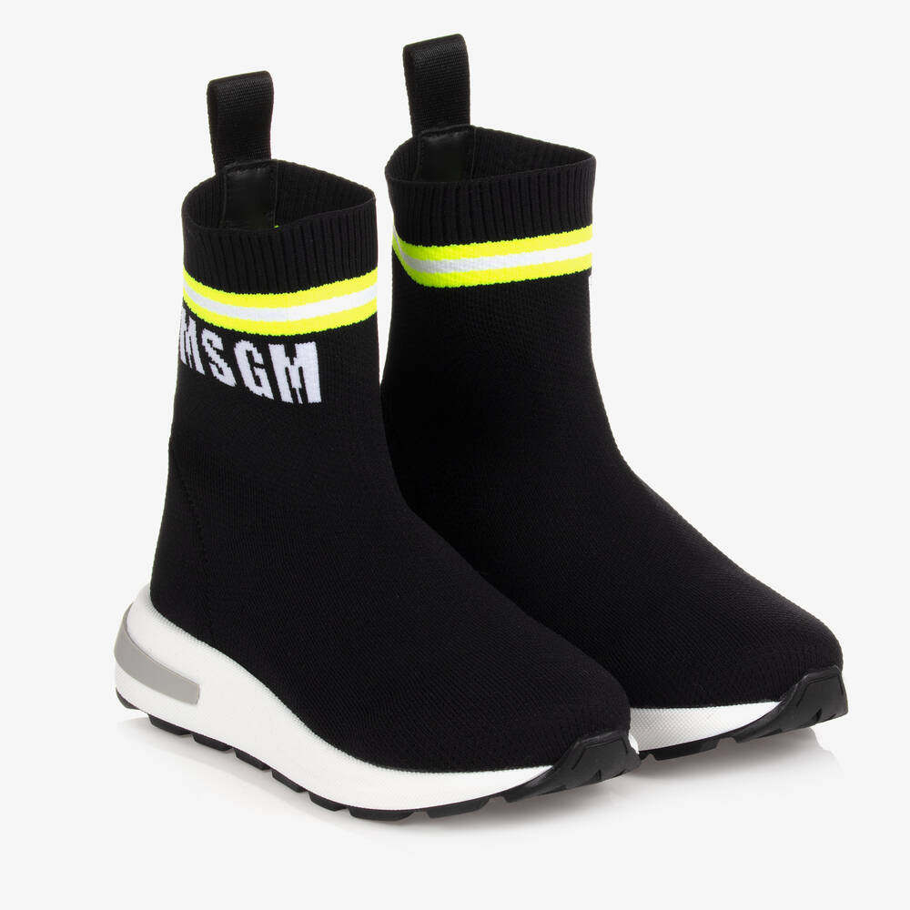 MSGM - Baskets chaussettes noires | Childrensalon