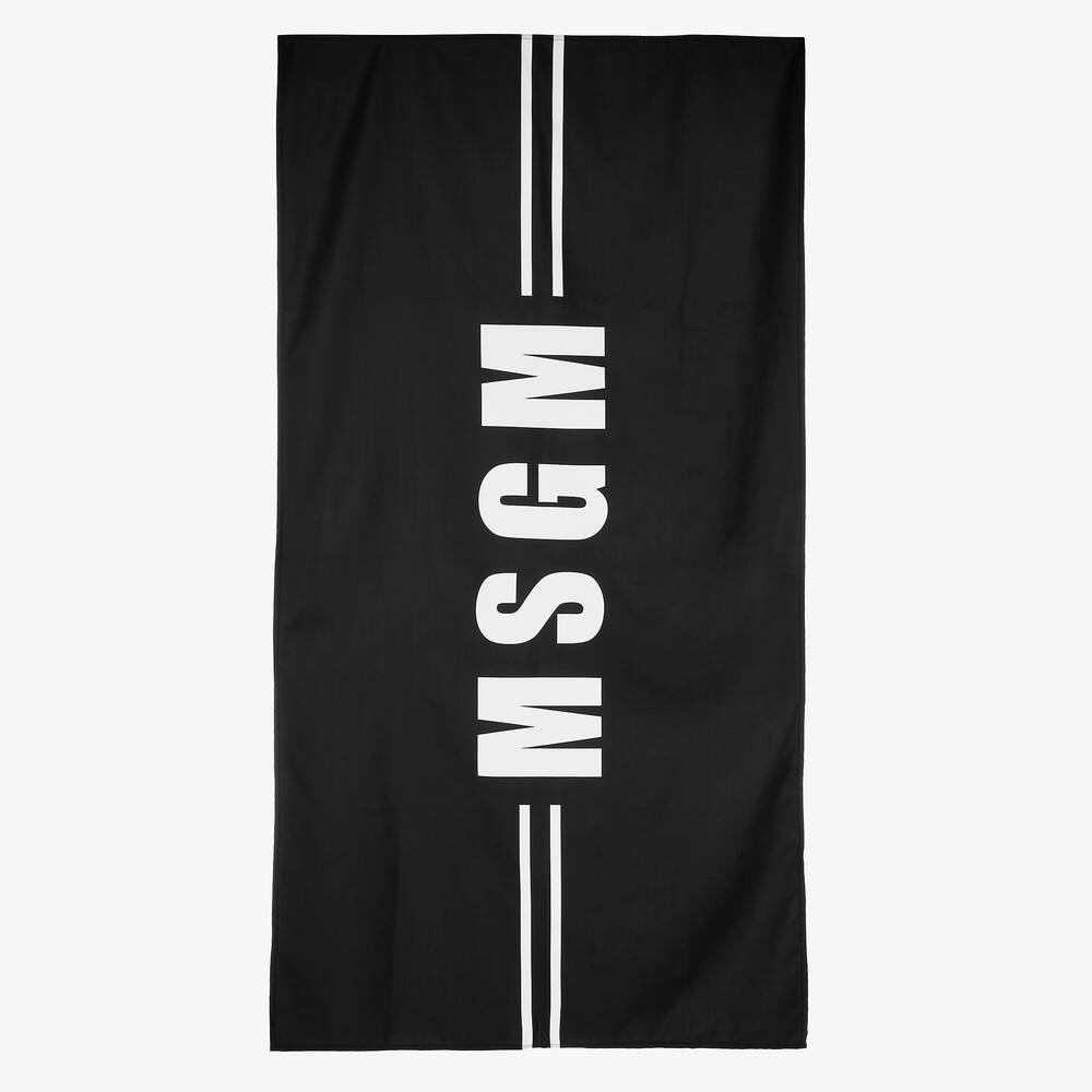 MSGM - Black Micro Fleece Towel (165cm) | Childrensalon