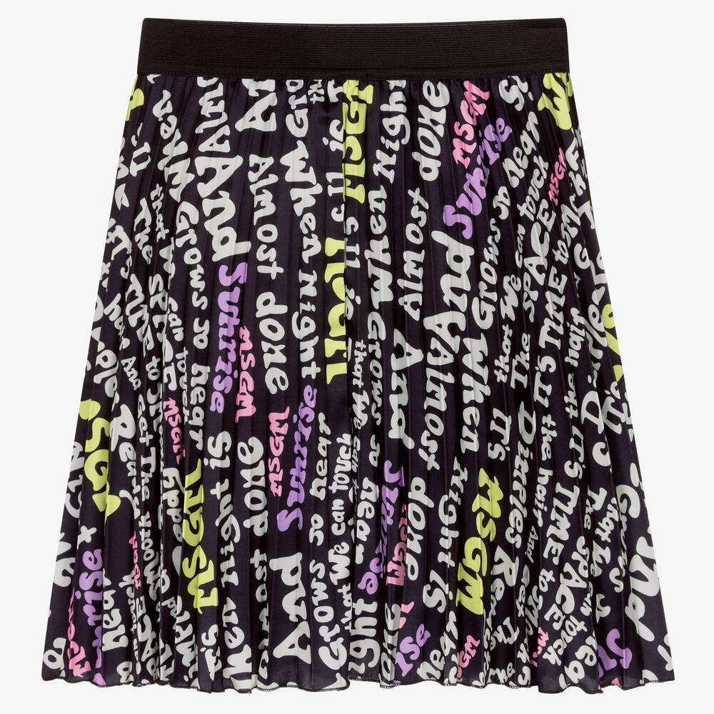 MSGM-Black Pleated Midi Skirt | Childrensalon Outlet