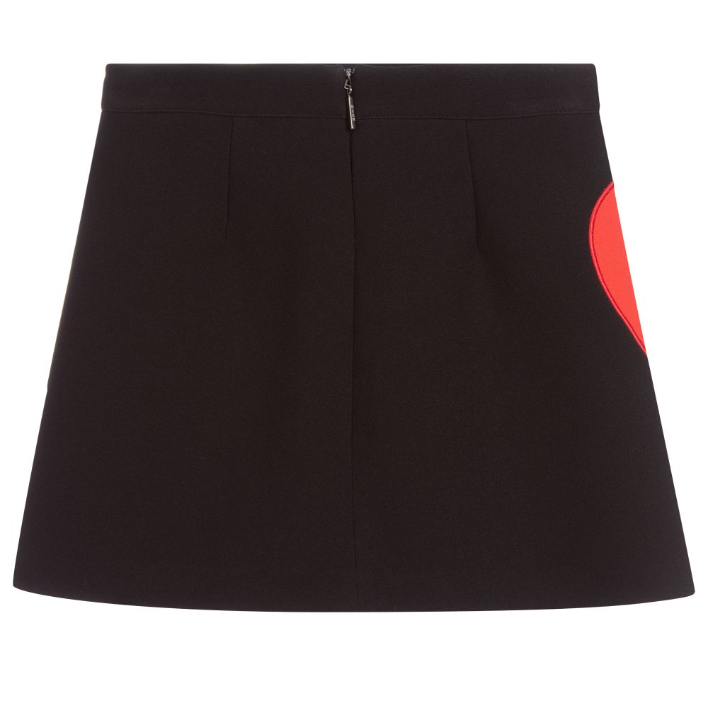 MSGM-Black & Red Heart Skirt | Childrensalon Outlet