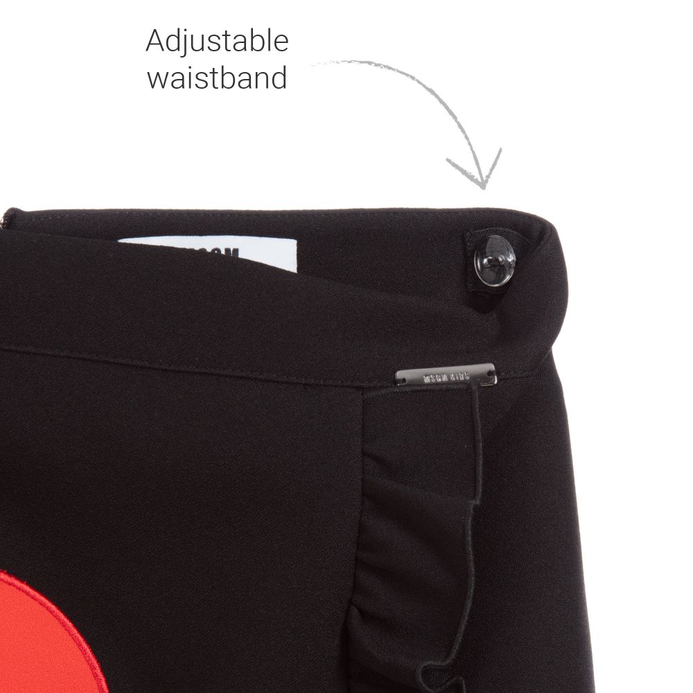 MSGM-Black & Red Heart Skirt | Childrensalon Outlet
