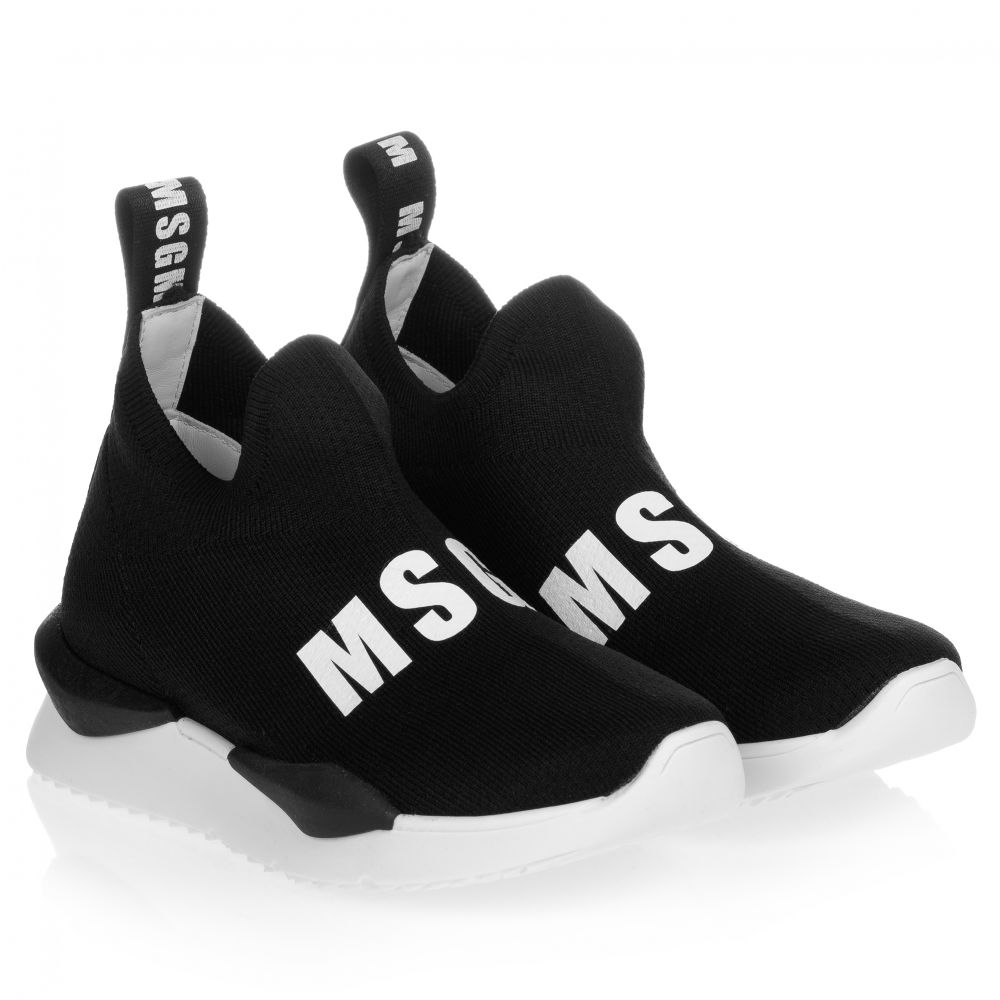 MSGM - Baskets effet chaussette noires | Childrensalon