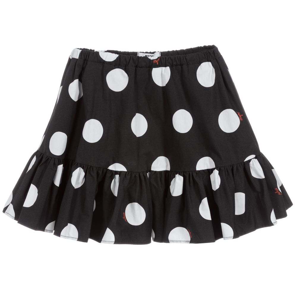 MSGM-Black & White Cotton Skirt | Childrensalon Outlet