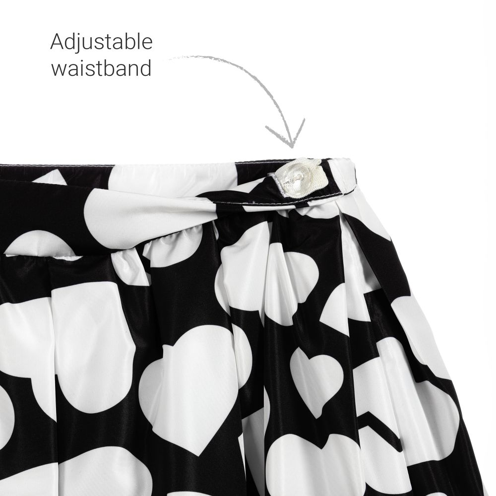 MSGM-Black & White Hearts Skirt | Childrensalon Outlet