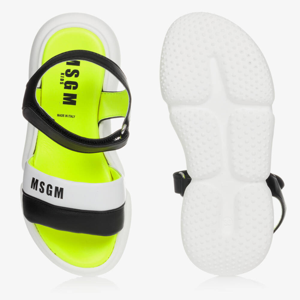 MSGM-Черно-белые сандалии | Childrensalon Outlet