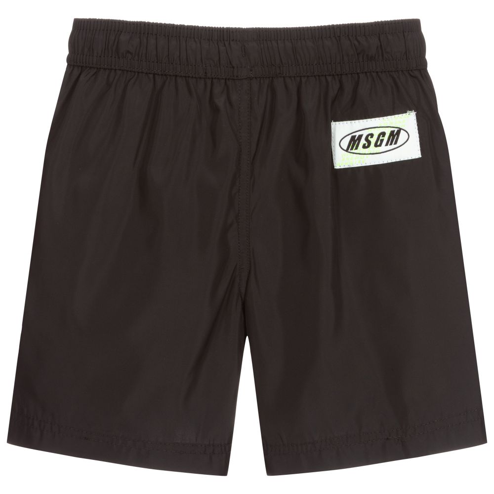 MSGM-Black & White Logo Swim Shorts | Childrensalon Outlet