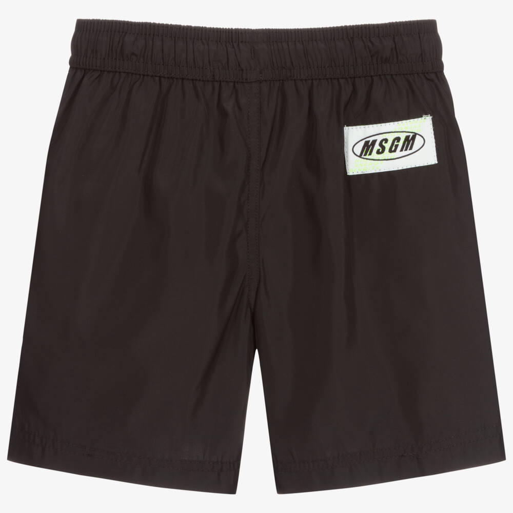 MSGM-Black & White Logo Swim Shorts | Childrensalon Outlet
