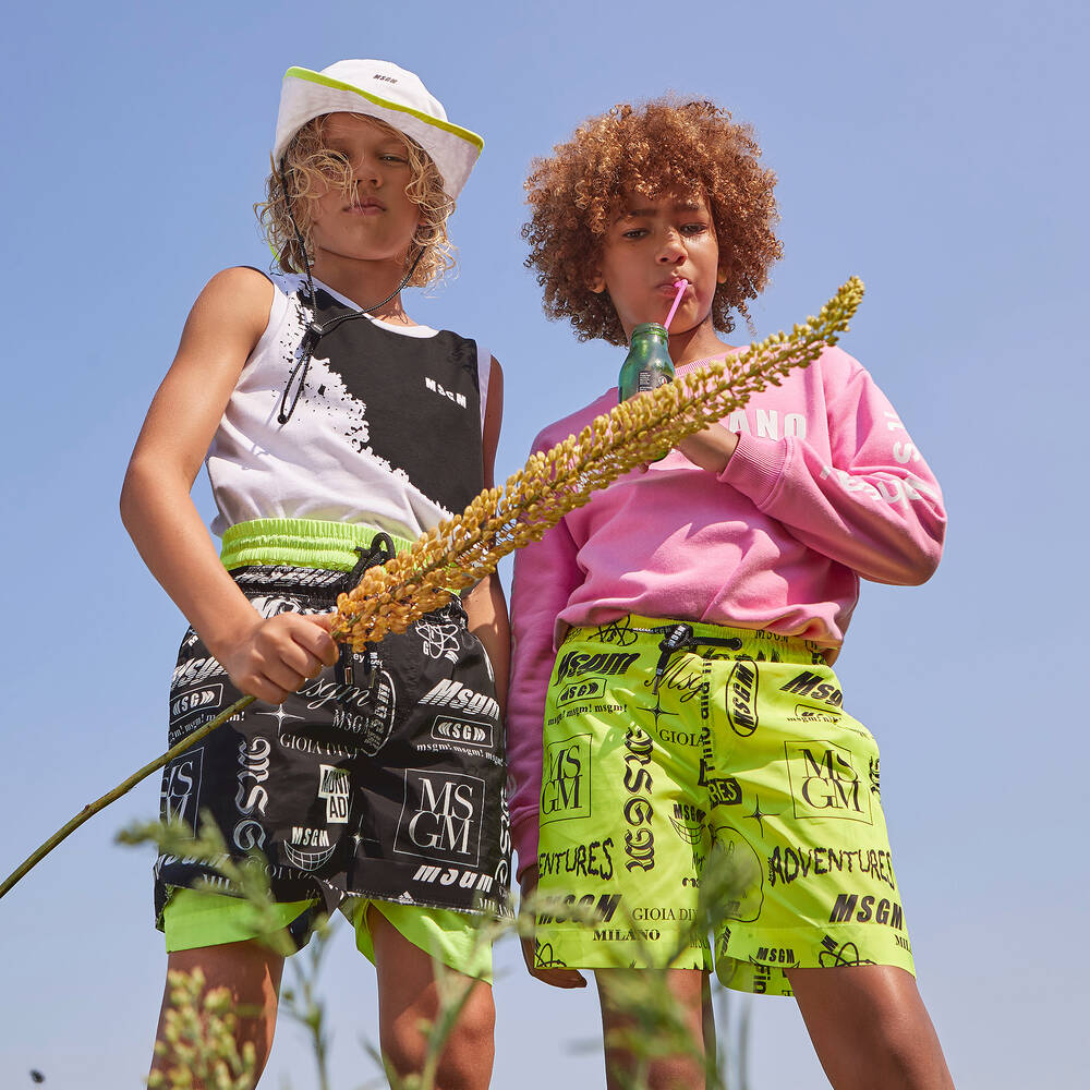 MSGM-Черно-белые шорты-плавки | Childrensalon Outlet