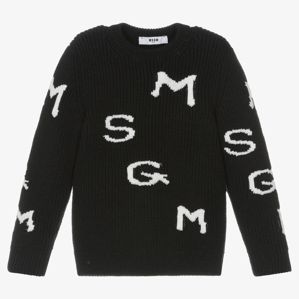 MSGM - Schwarzer Wollpullover | Childrensalon