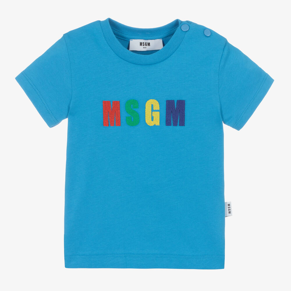 MSGM - Blaues T-Shirt aus Baumwolle | Childrensalon