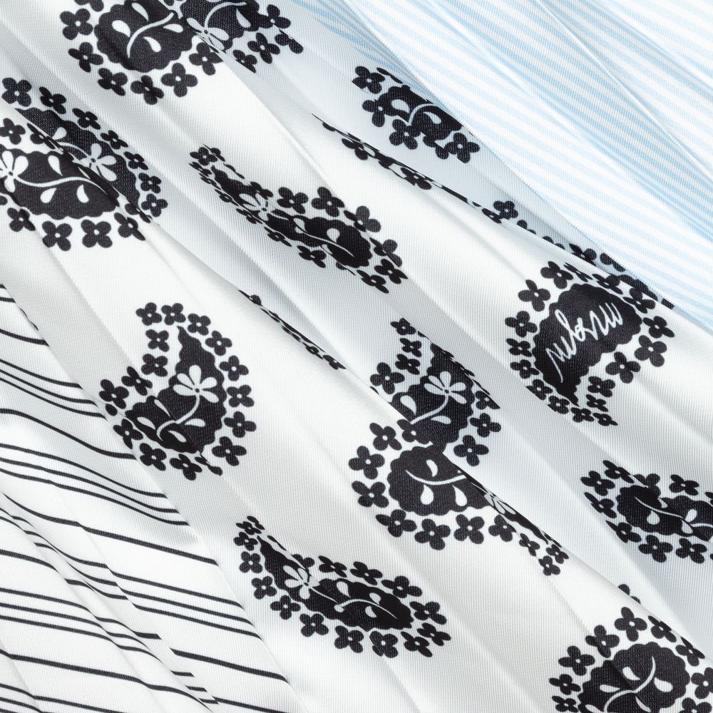 MSGM-Blue Paisley Taffeta Skirt | Childrensalon Outlet