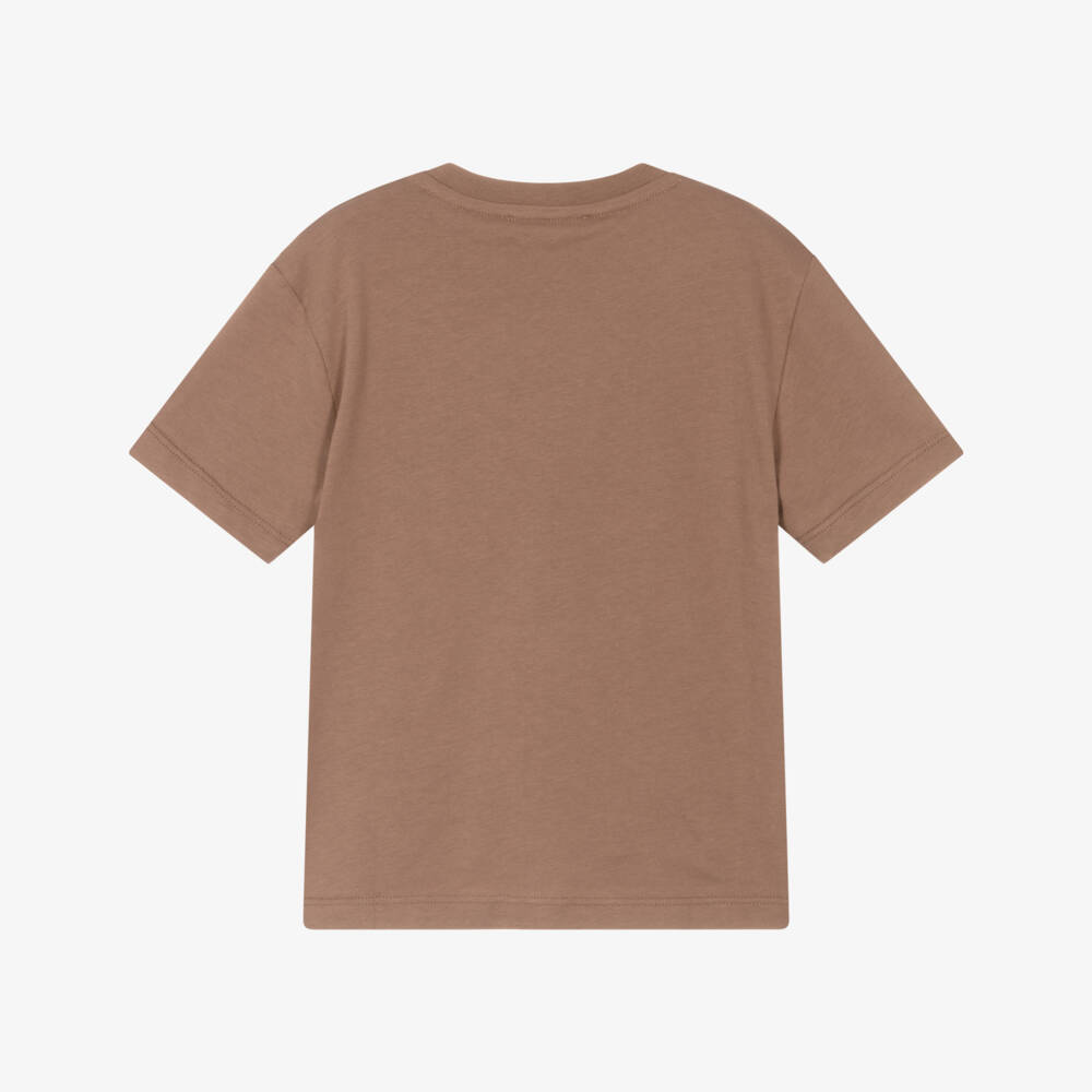 MSGM-Boys Beige Iconic Graphic Tee | Childrensalon Outlet