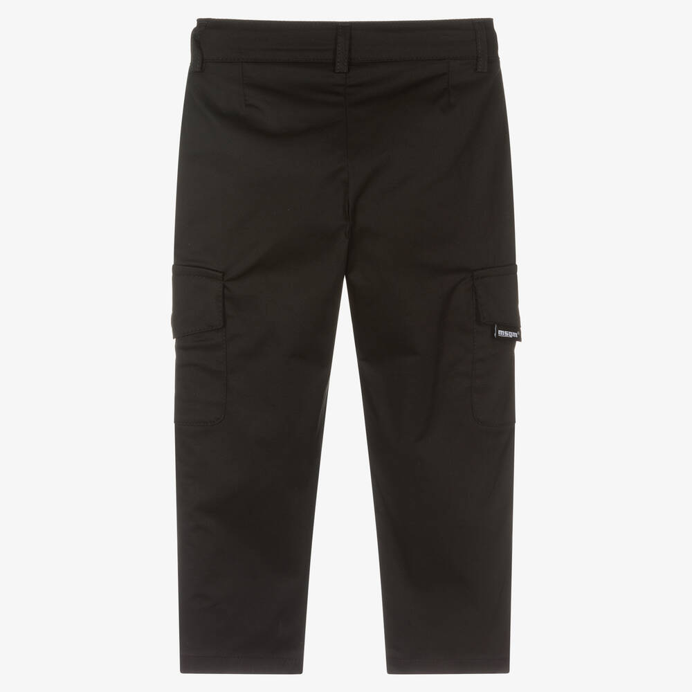 MSGM-Boys Black Cotton Cargo Trousers | Childrensalon Outlet