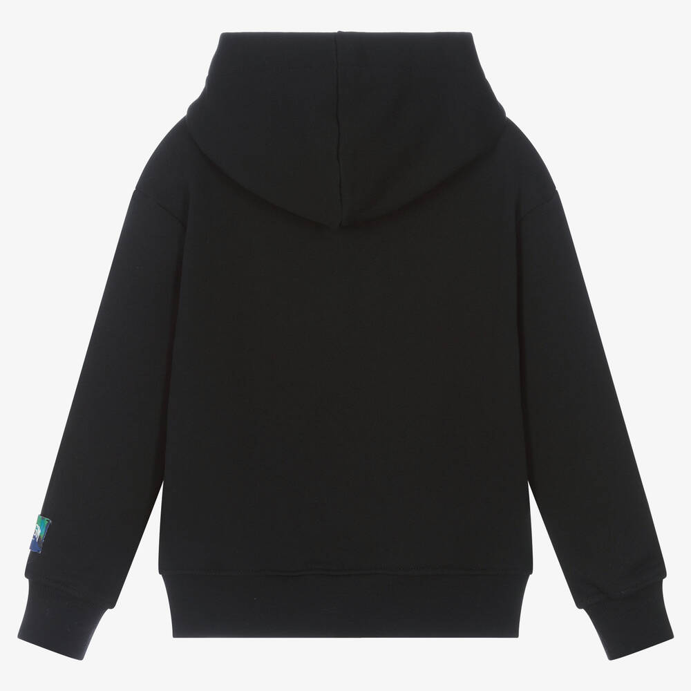MSGM-Boys Black Cotton Hoodie | Childrensalon Outlet
