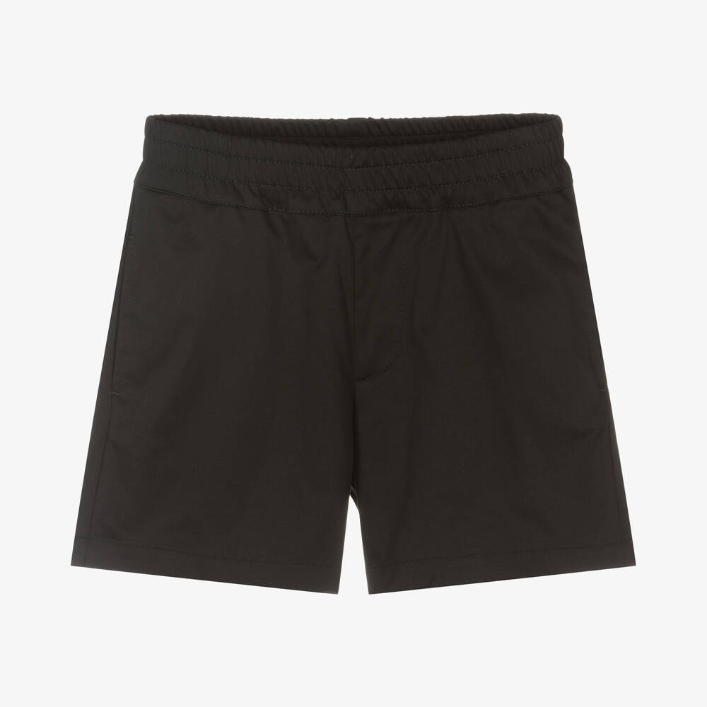 MSGM-Boys Black Cotton Shorts | Childrensalon Outlet