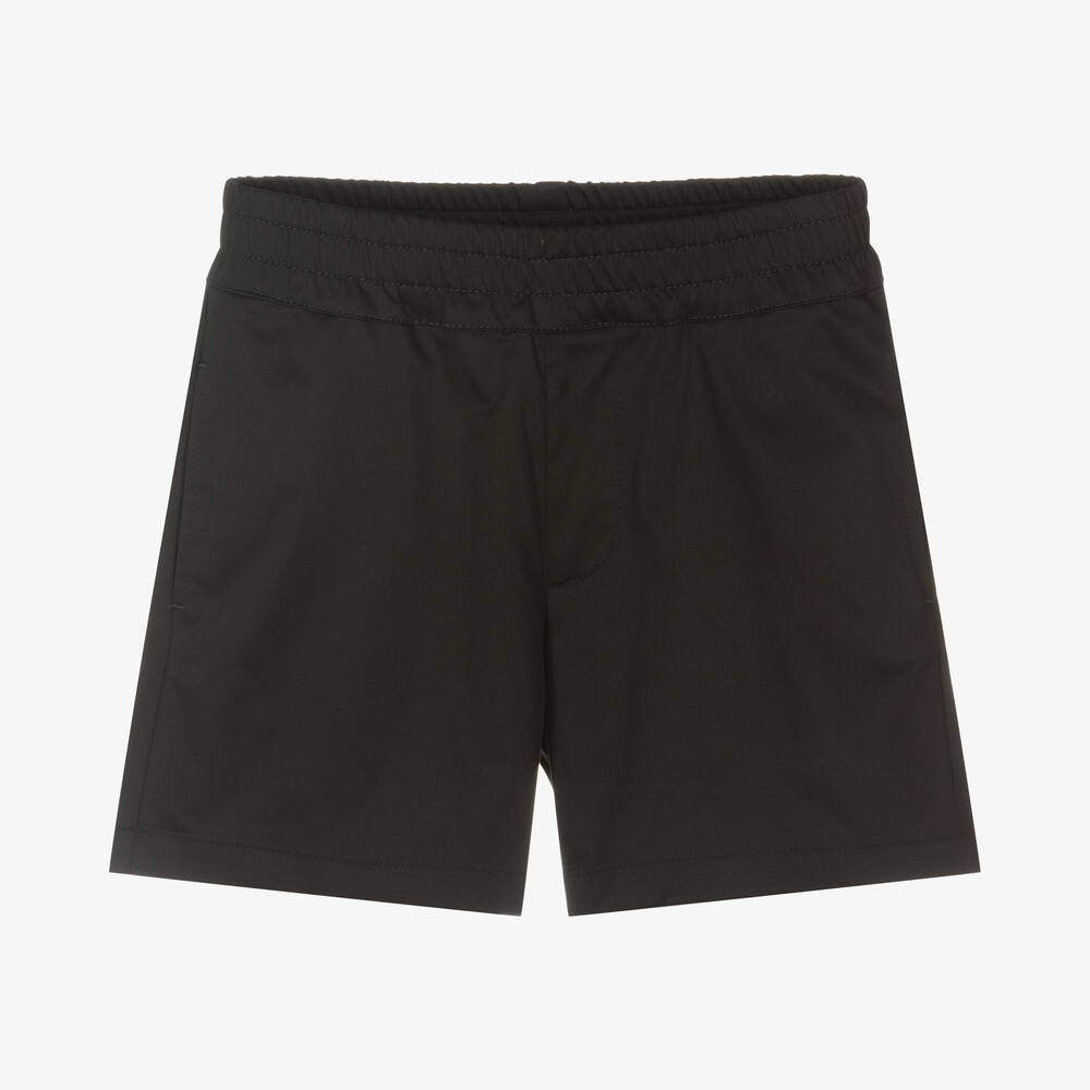 MSGM - Boys Black Cotton Shorts | Childrensalon