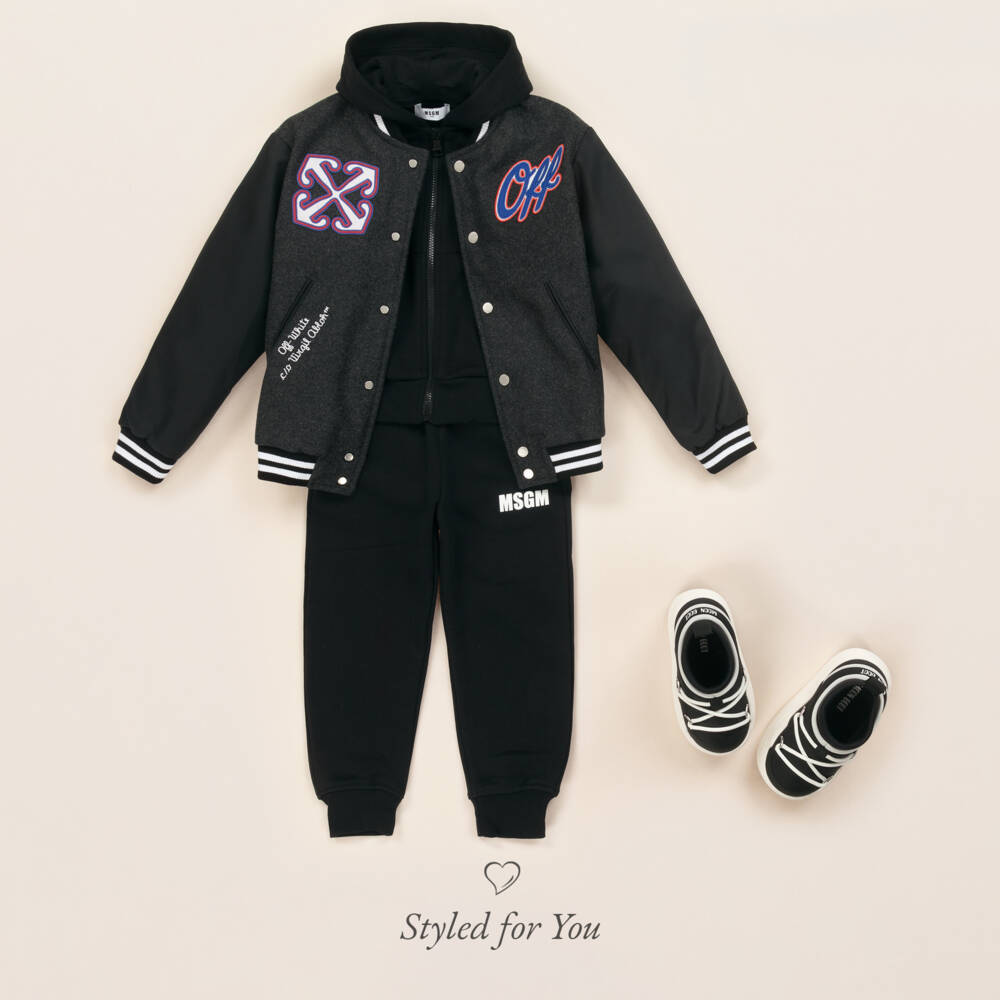 MSGM-Boys Black Hooded Zip Tracksuit | Childrensalon Outlet