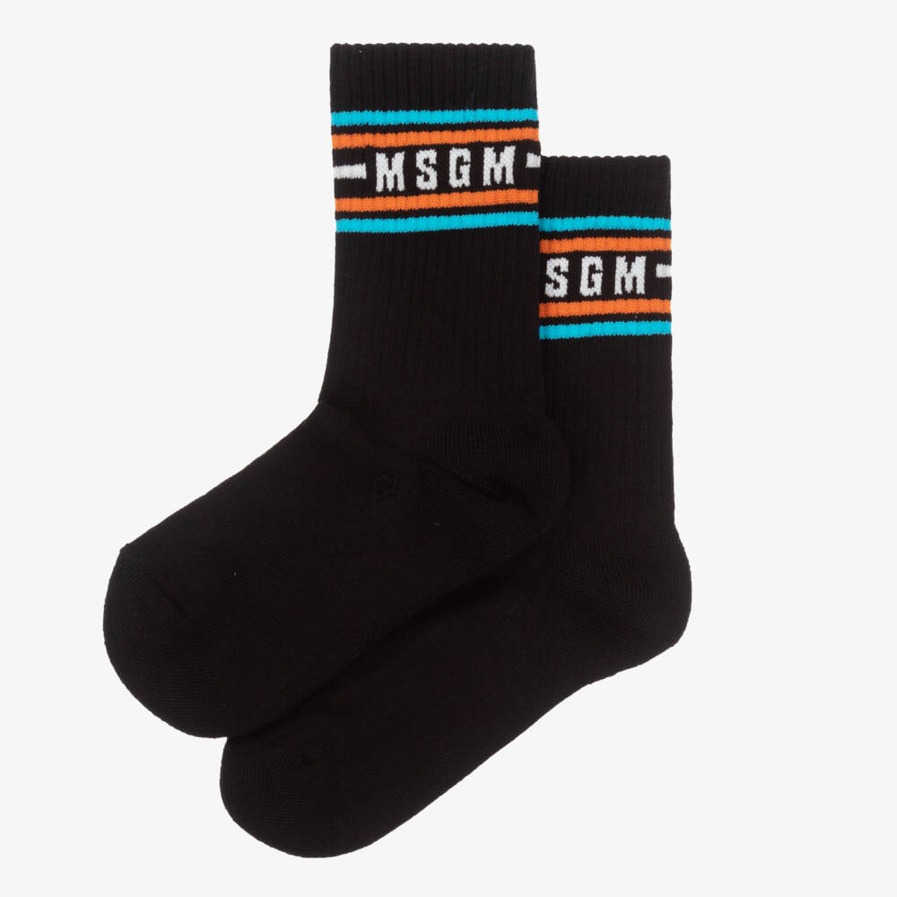MSGM-Boys Black Logo Ankle Socks | Childrensalon Outlet