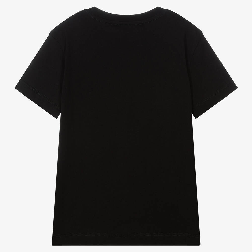 MSGM-تيشيرت قطن لون أسود للأولاد | Childrensalon Outlet
