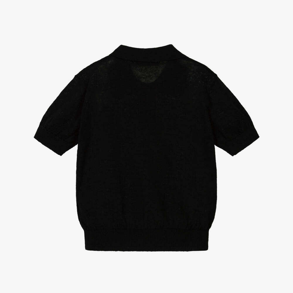 MSGM-Boys Black Soft Knit Polo | Childrensalon Outlet