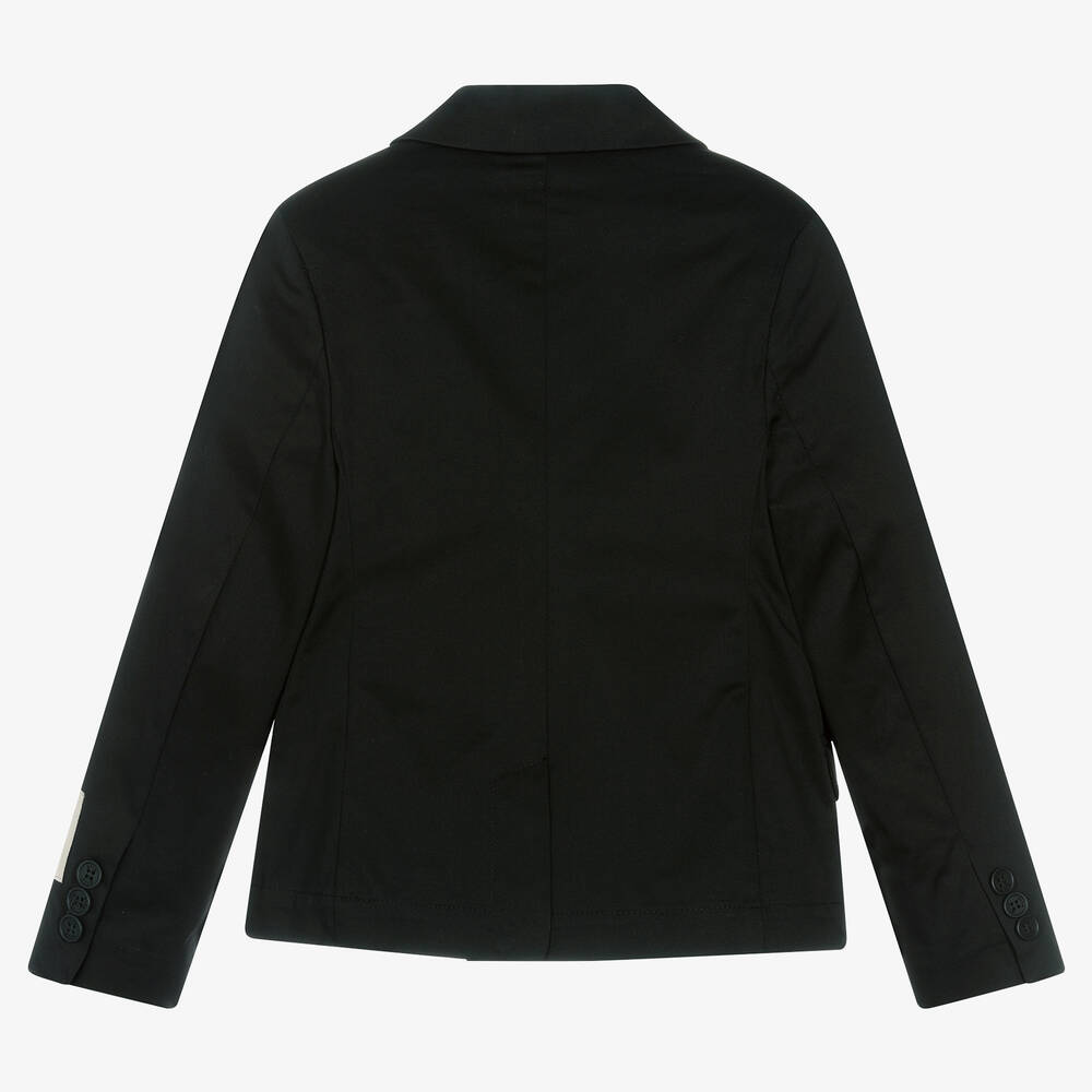 MSGM-Boys Black Stretch Cotton Blazer  | Childrensalon Outlet