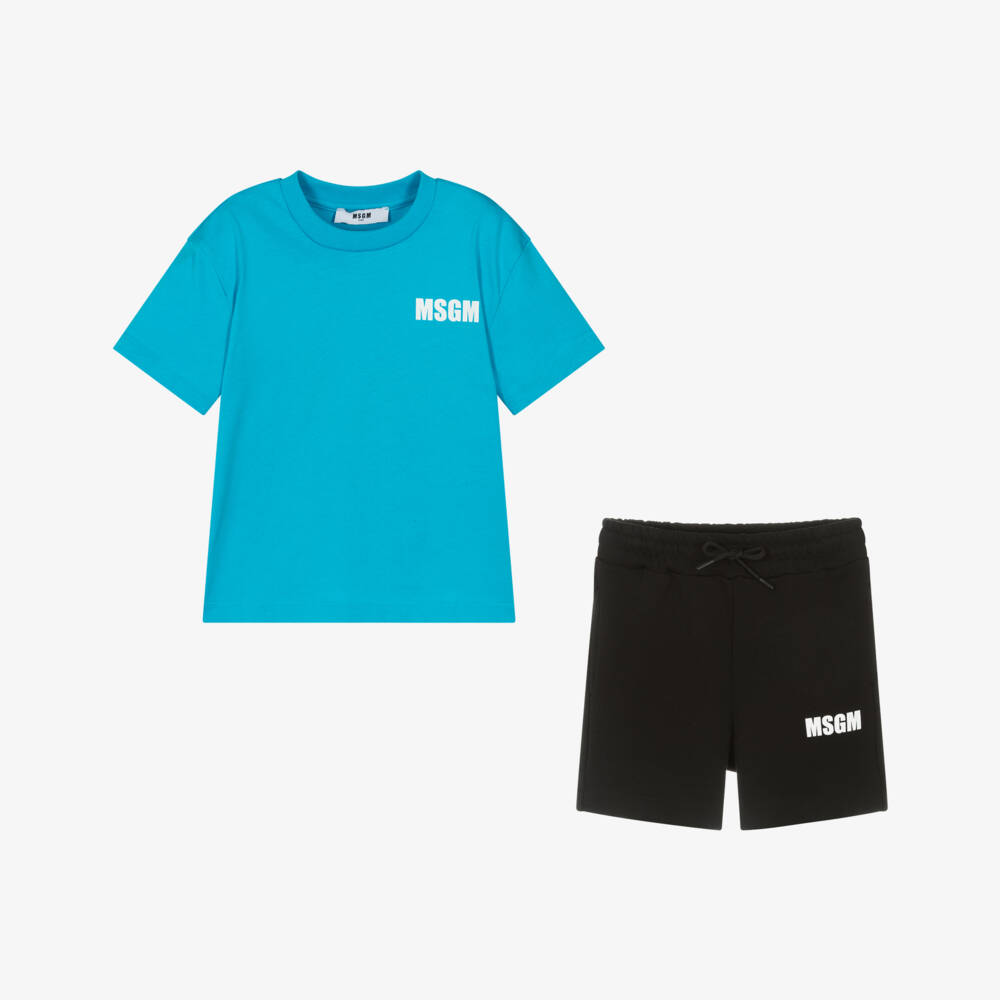 MSGM-Boys Blue & Black Cotton Duo | Childrensalon Outlet