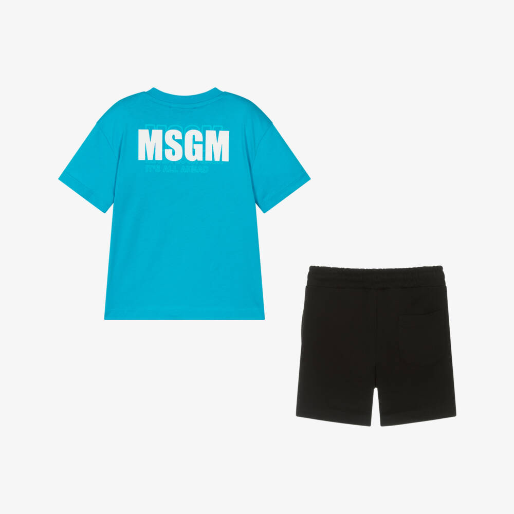 MSGM-Boys Blue & Black Cotton Duo | Childrensalon Outlet