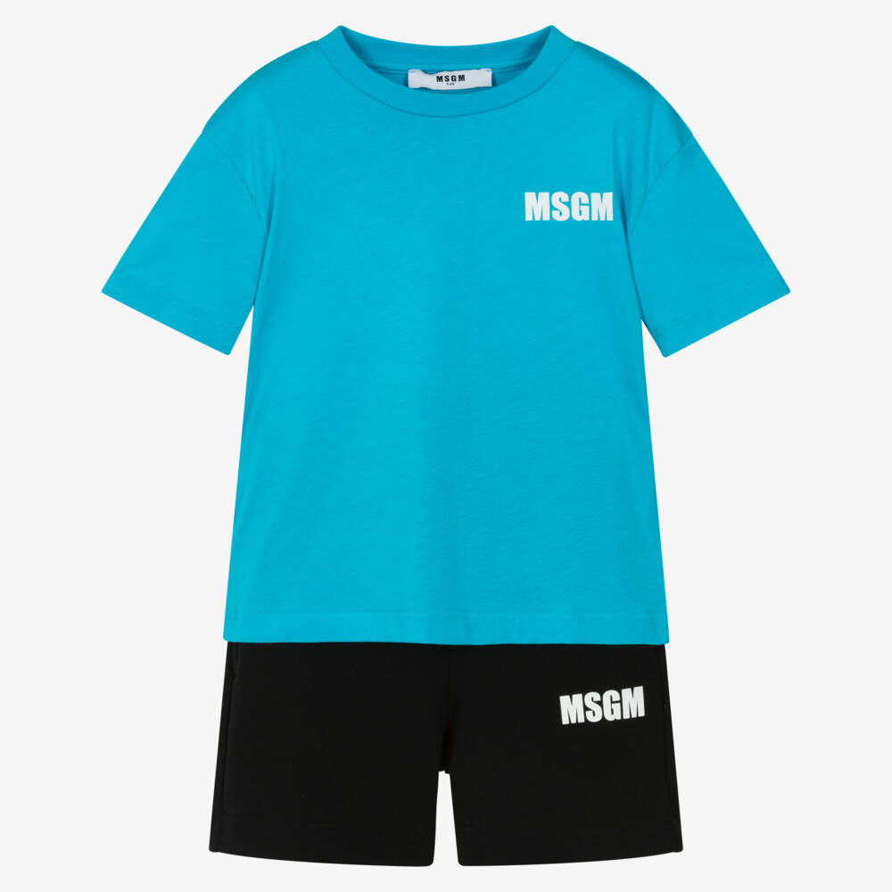 MSGM-Boys Blue & Black Cotton Duo | Childrensalon Outlet