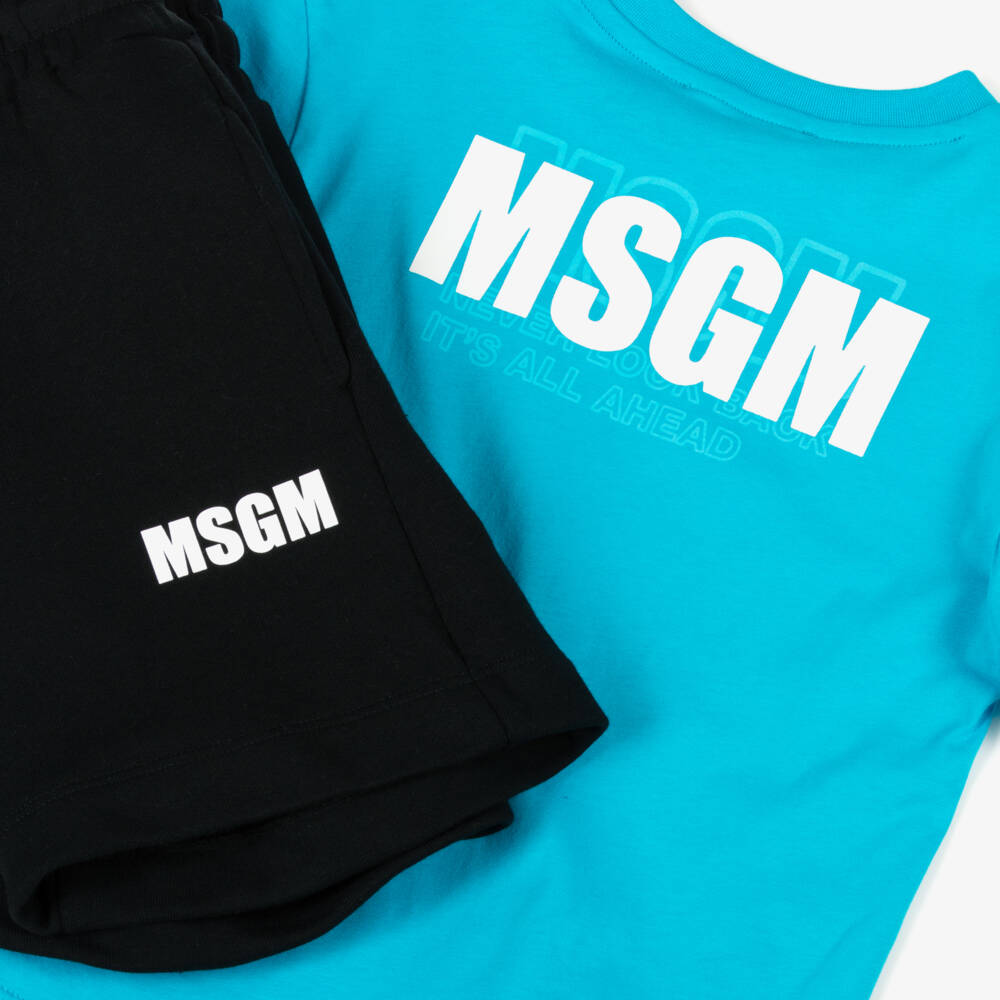 MSGM-Boys Blue & Black Cotton Duo | Childrensalon Outlet