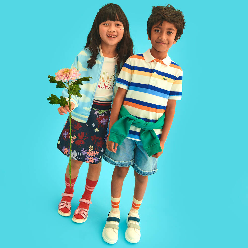 MSGM-شورت قطن دنيم مغسول لون أزرق للأولاد | Childrensalon Outlet